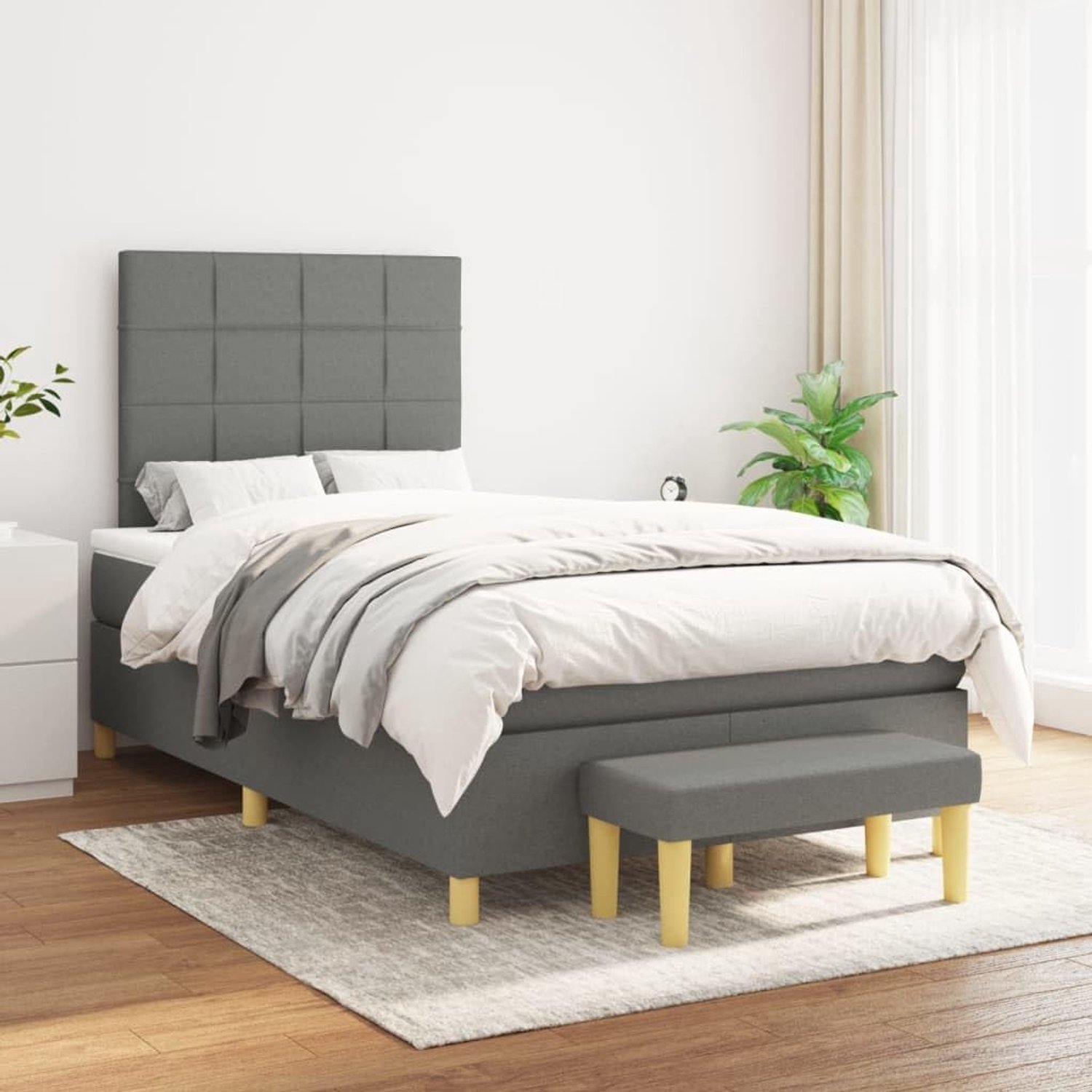 Verstelbaar hoofdbord Boxspring 120x200 Donkergrijs