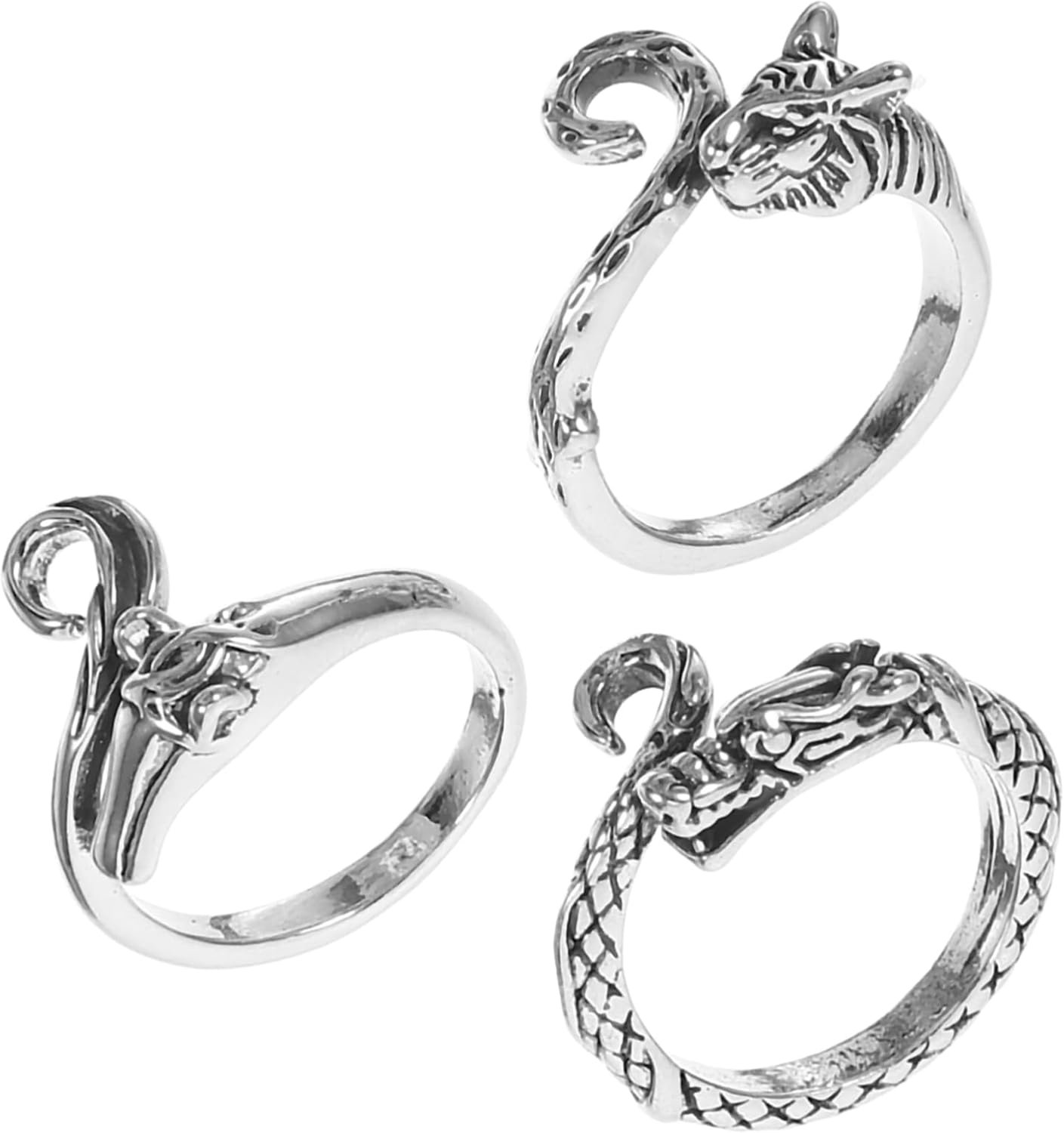 Jojofuny 3 Stuks Haakring handstuk Haakaccessoires haken kleurrijk gehaakte ring voor vinger vorm Decoratieve ring gehaakte ringen om te haken gehaakte spanring garen ringen Metaal Zilver