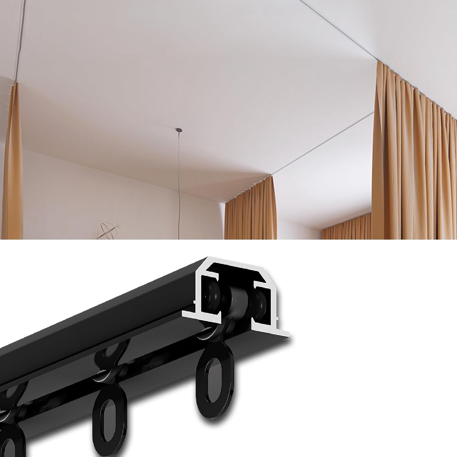 Verduisterende ain Track Set (3 m) aluminiumlegering plafondsysteem met verborgen schuifregelaar ideaal voor slaapkamer/keuken Sk ontwerp voor naadloze inrichting
