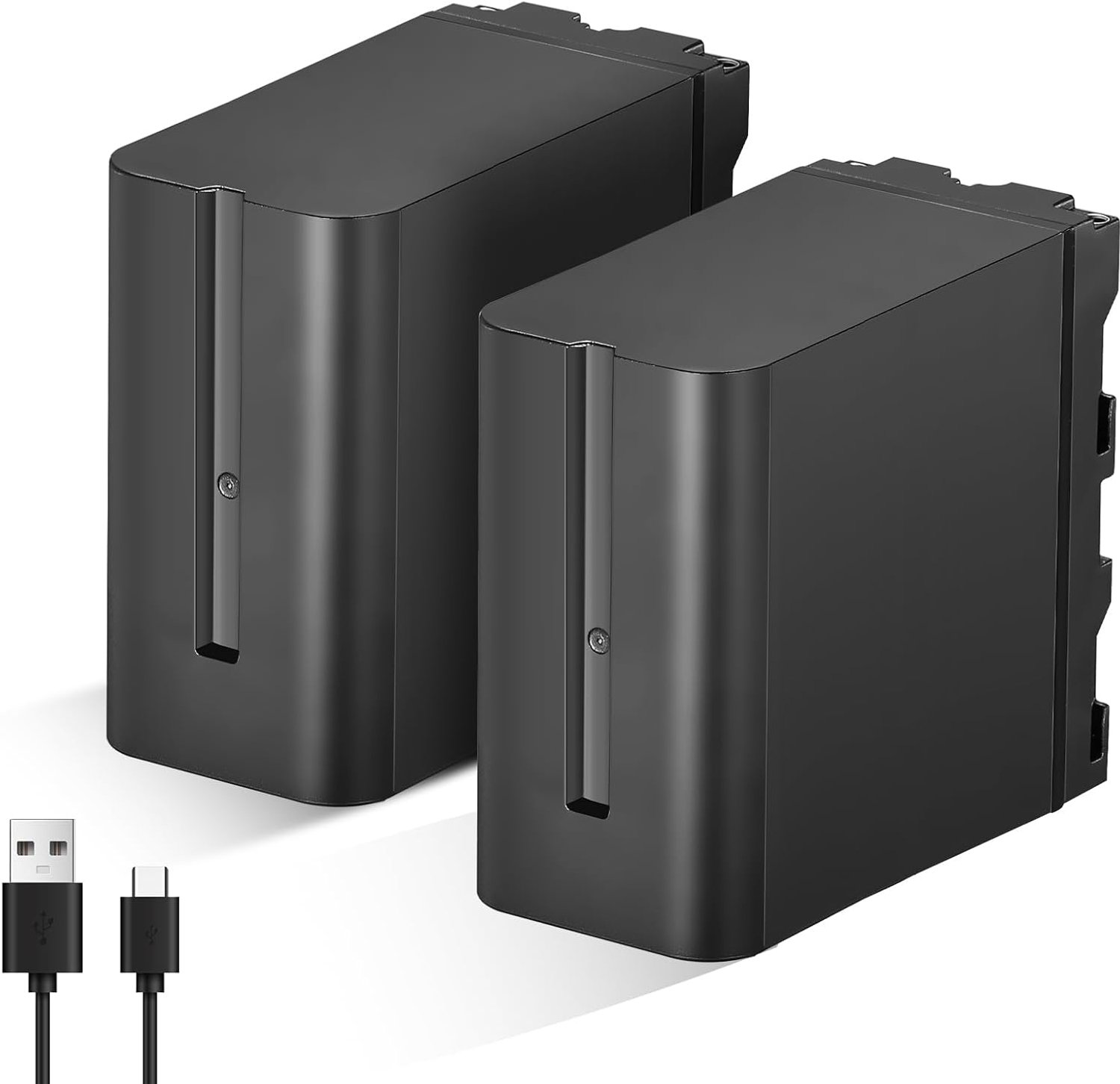 2-pack accu NP-F970 reserveaccu 2 stuks batterij voor Sony NP-F970 F960 F950 F770 F750 F570 F550 compatibel Godox VILTROX Neewer camcorder/monitor/camera