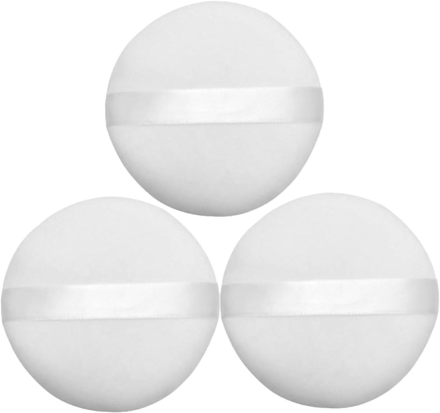 3 Stuks Grote Ronde Katoenen Poederpuff Zachte Wasbare Body Gezicht Spons voor Poeder Losse Fixerende Poeders Velours Wit