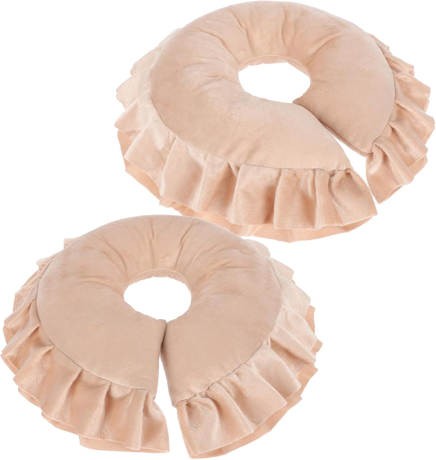2 Stuks Delige U-vormige Nekkussen Wasbare Ergonomische Gezichtspillow voor Salonmassagebedden Zachte Ronde Steun voor Hoofd Geschikt voor Spa Schoonheidsbehandelingen
