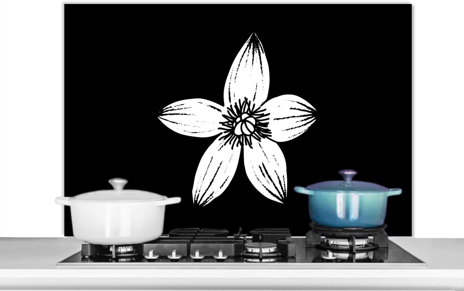 Spatscherm Keuken - 100x65 cm - Bloemen - Bloesem - Vintage - Natuur