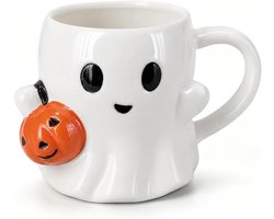 Mok 400ml, Keramiek Spook Koffiebeker met Pompoen 3D