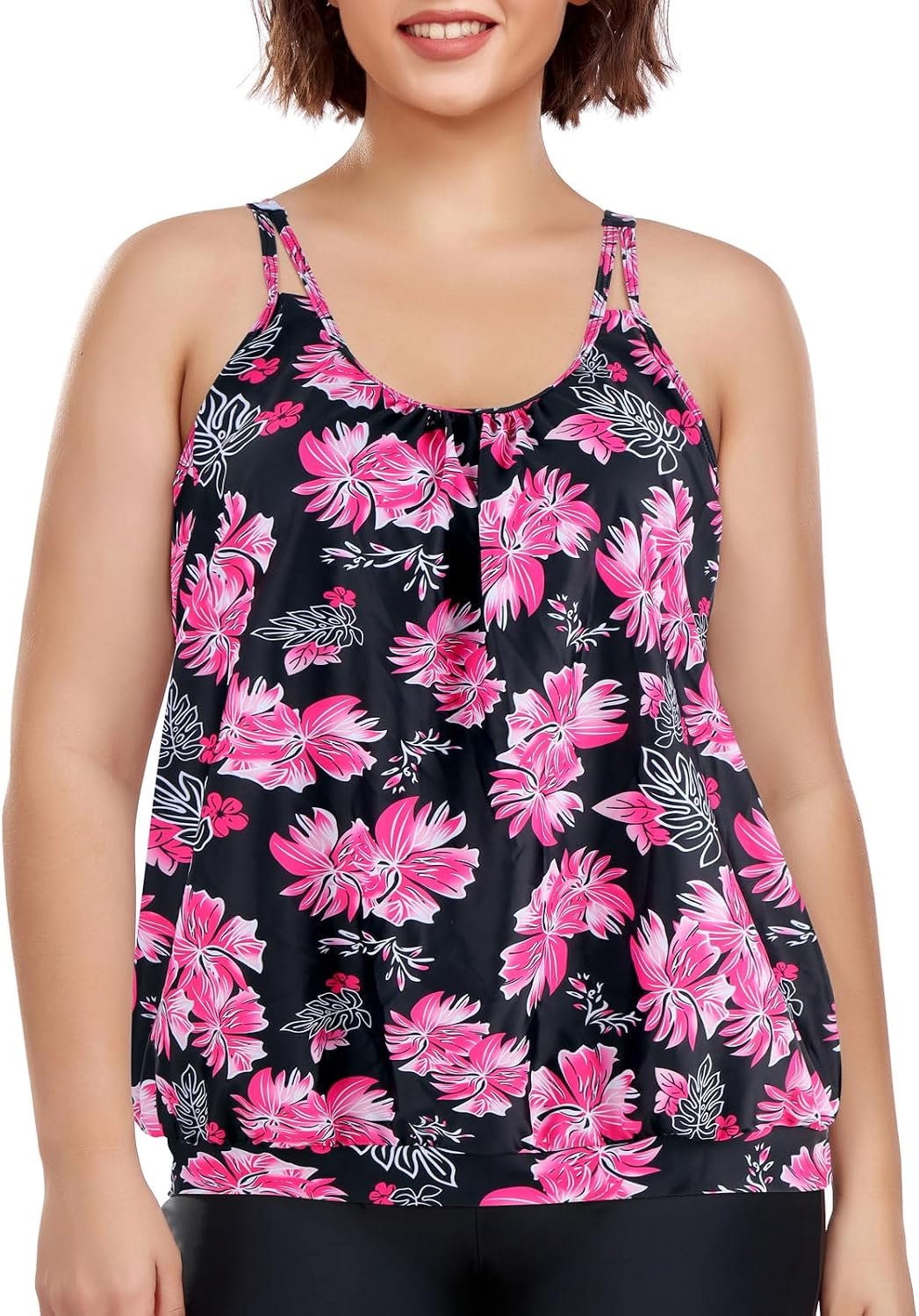 Tankini-top met verstelbare bandjes voor dames, plus size