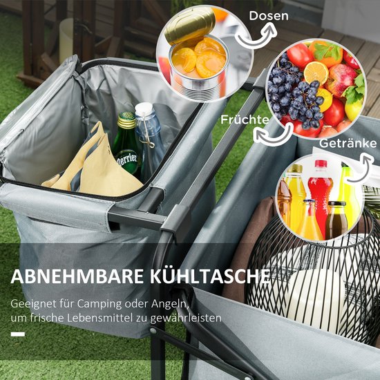 Bollerwagen vouwbare - Transportwagen 100 kg - opvouwbaar - stalen frame - Donkergrijs — afbeelding 4