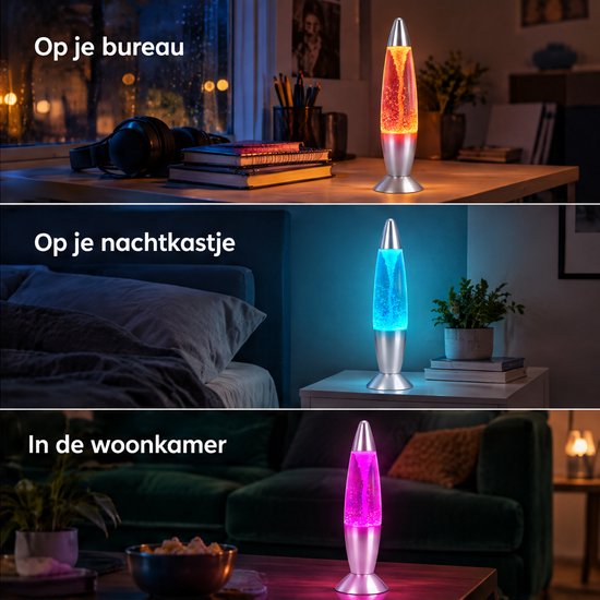 Cheqo® Tornado Lamp Kleurveranderend - Tornado Lavalamp - LED Sfeerlamp - Nachtlampje - LED Tafellamp - Moodlamp - Lamp op USB en Batterijen - Snoezellamp - Kinderlamp - Feestverlichting - Decoratieve Verlichting - Kinderkamer Decoratie — afbeelding 3