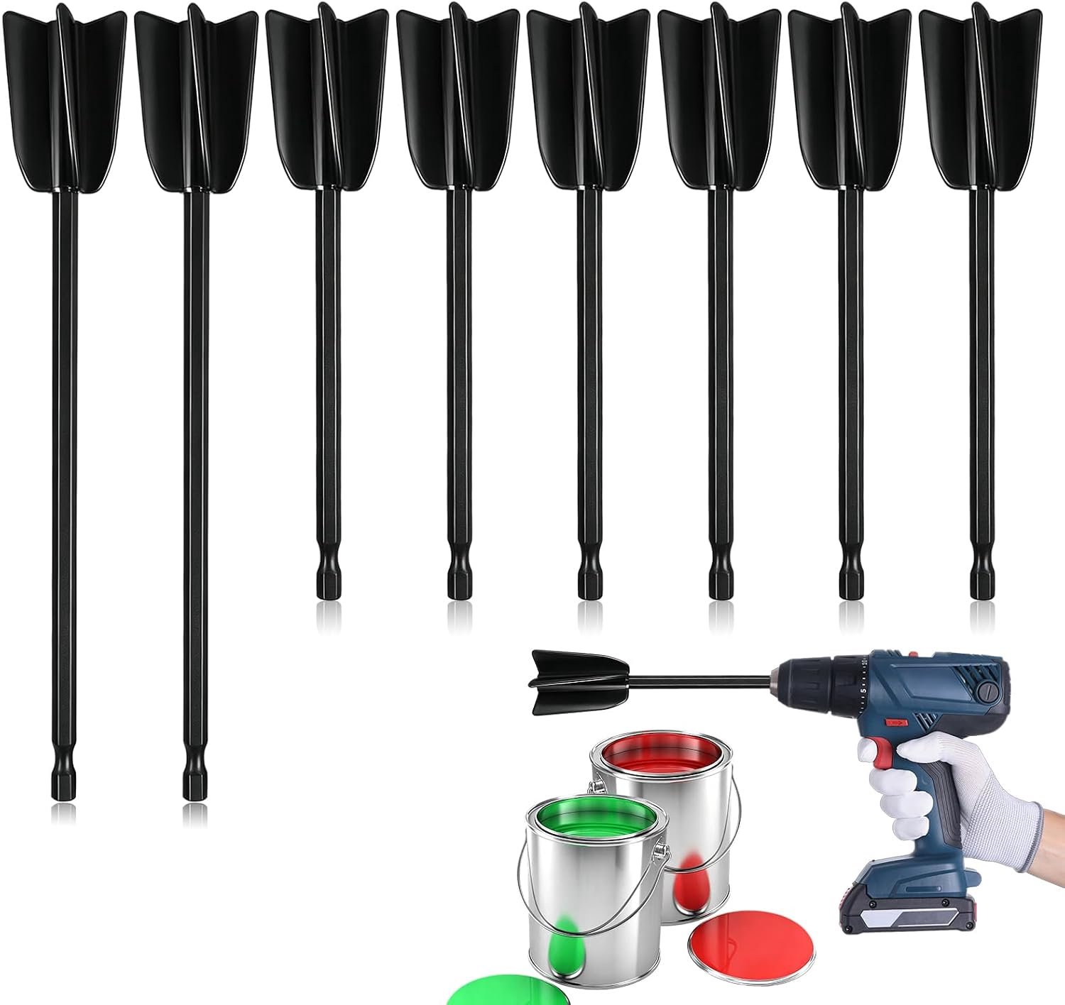 Roerder, 8 stuks plastic epoxyhars mengpeddel 16,5/22 cm