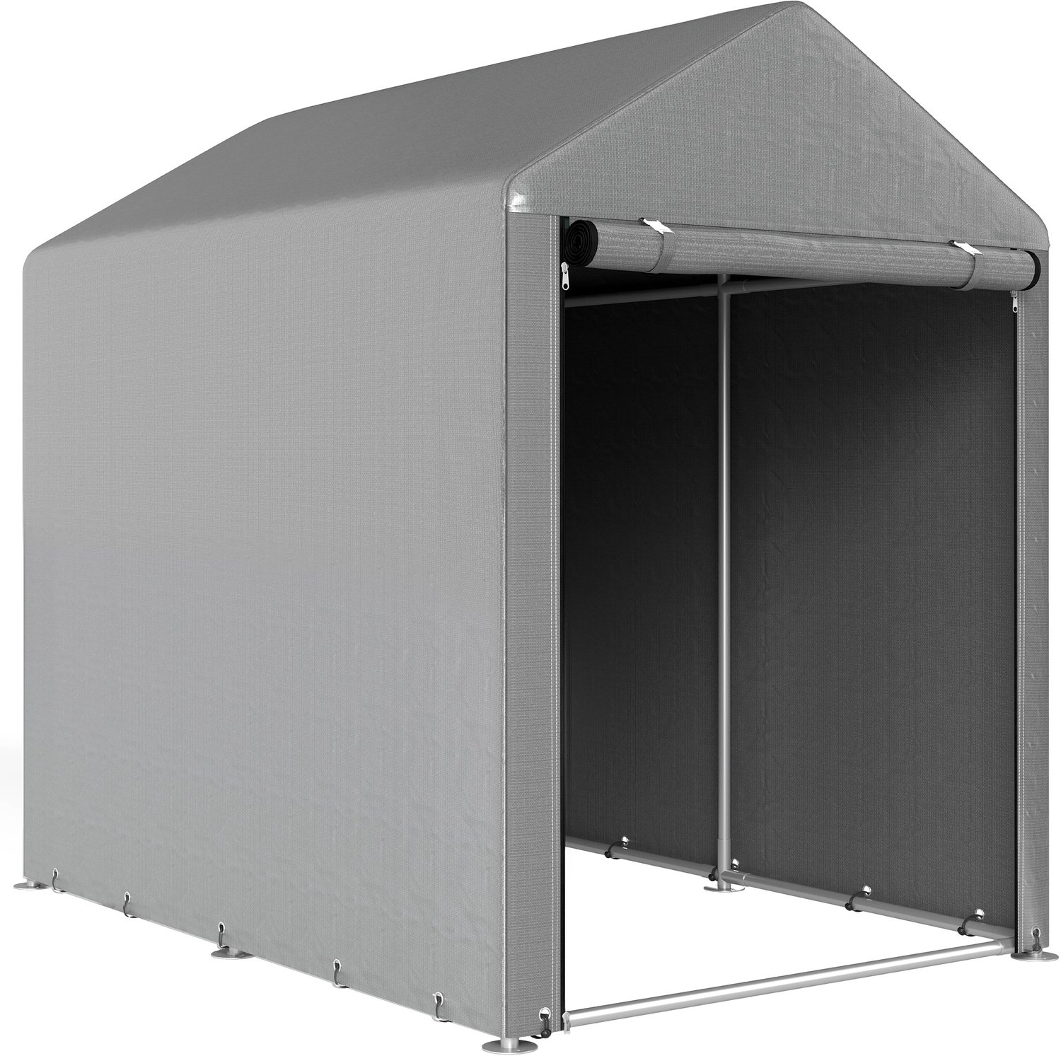 Sunona Opslagtent - Voor fietsen, motor of tuingereedschap - Met UV-bestendige PE-afdekking - 120 x 179 x 165 cm - Lichtgrijs