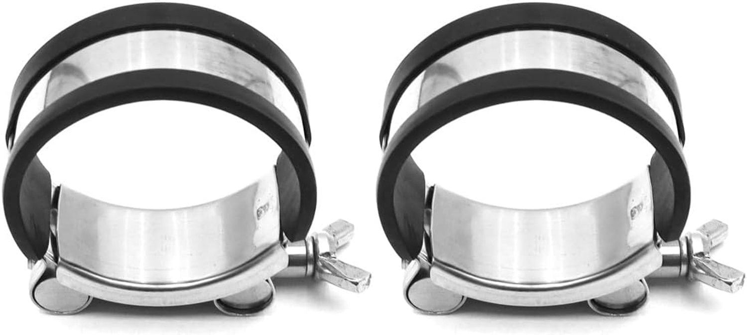 2 stuks T-bout slangklemmen met rubber gedempt, 52-55 mm