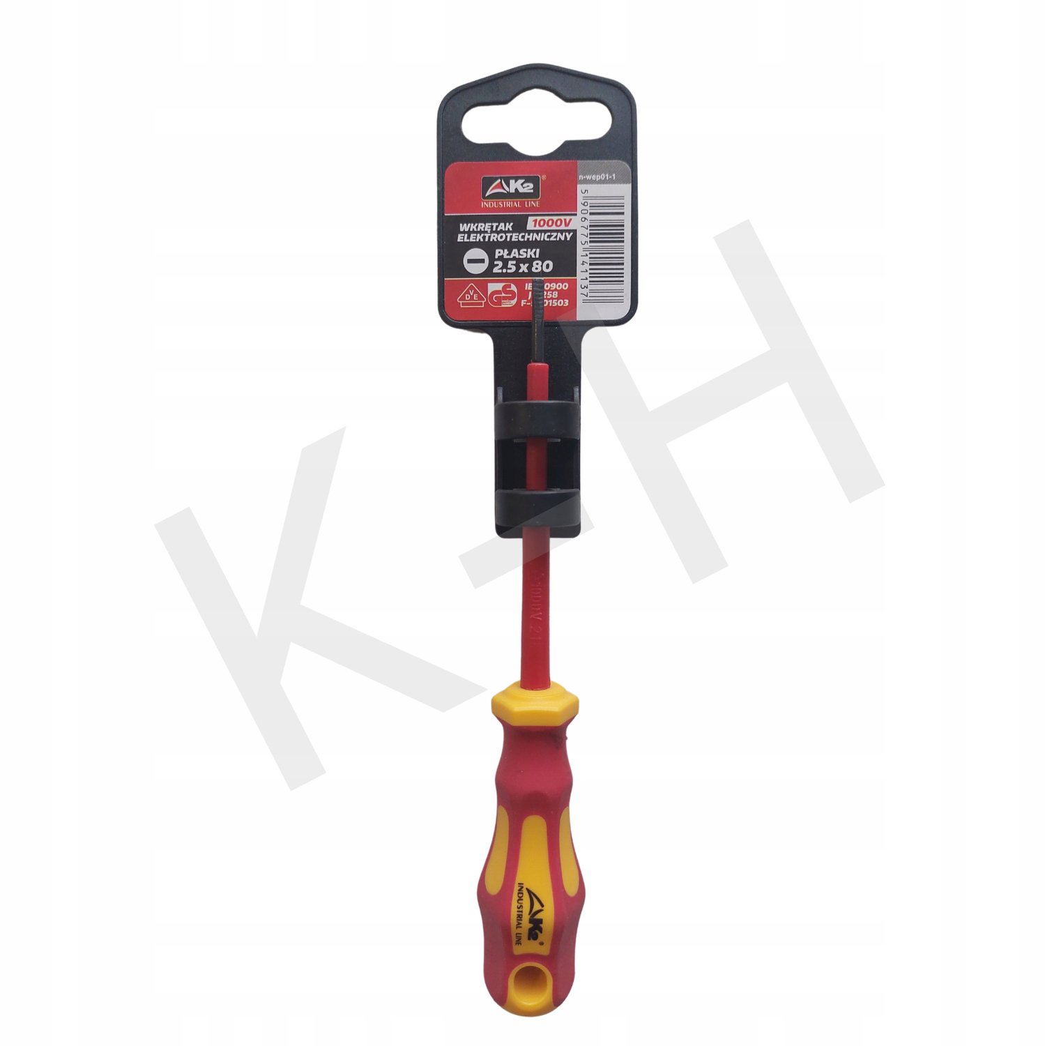 Geïsoleerde Elektricien Schroevendraaier Plat 2.5x80mm 1000V