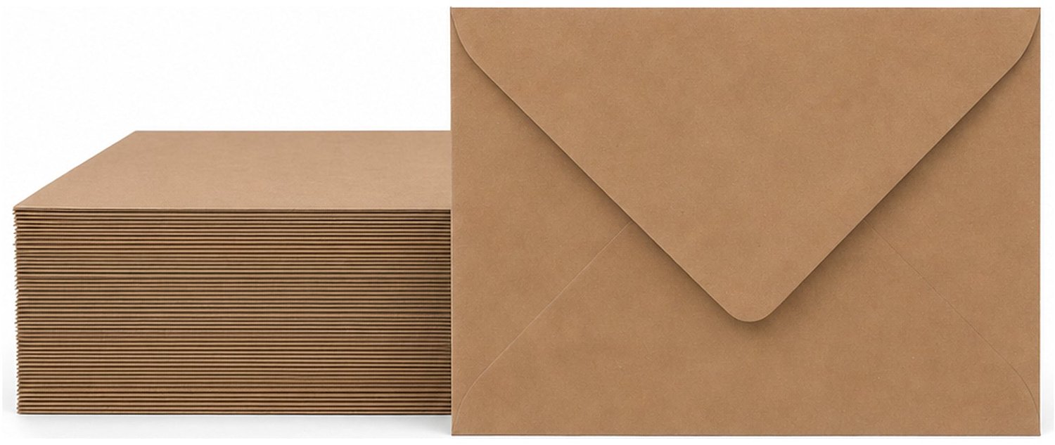 Enveloppen Bruin 12x18 cm - 60 stuks - 120 gram - Bruine Enveloppen - Geboortekaart Envelop