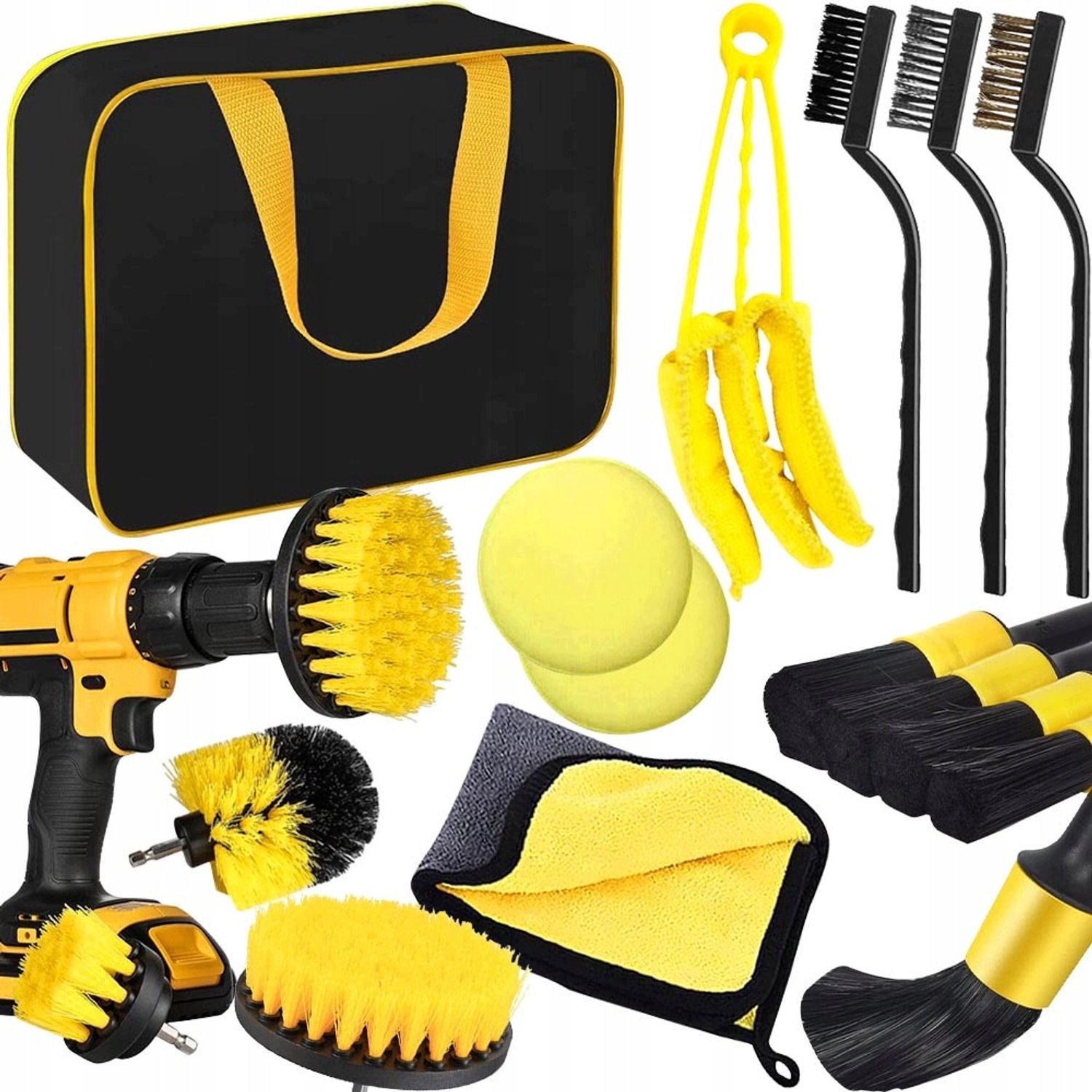 Uitgebreide Auto Detailset: Borstels, Pads & Organizer
