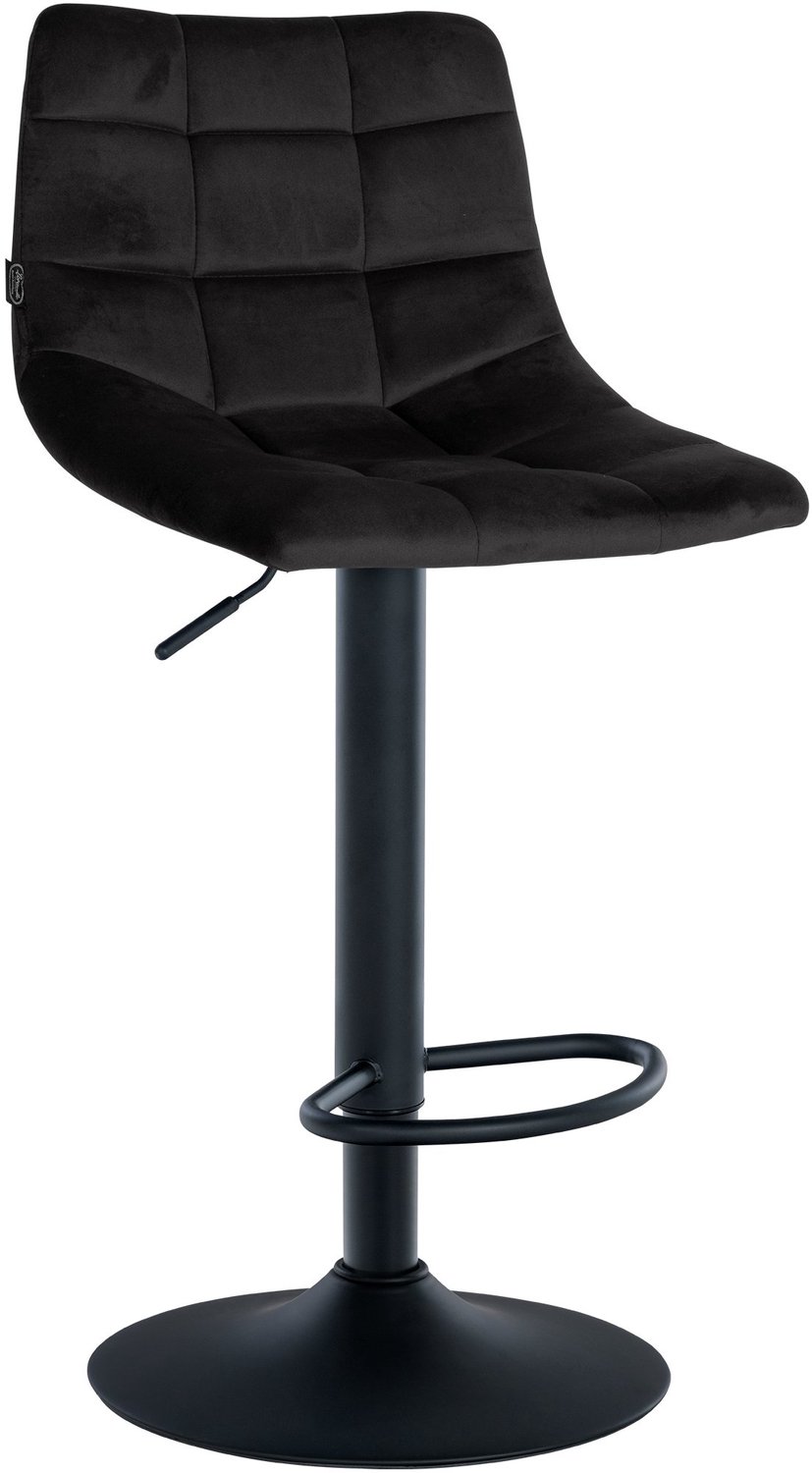 Luxe Comfort Barkruk - Fluweel - Zwart zwart/zwart
