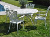 Tuintafel diam 120 in gegoten aluminium - Collectie Ashbury - cream - Nederland