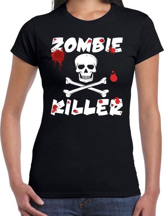 Verrassend bol.com | Halloween zombie killer t-shirt zwart dames - Zombie ZY-28