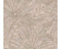 BLADEREN MET GOUDEN CONTOUREN BEHANG | Chique botanisch - beige grijs goud - A.S. Création Metropolitan Stories
