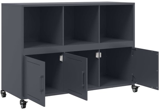 vidaXL - Buffet - 100,5x39x72 - cm - laminé à froid - acier - anthracite