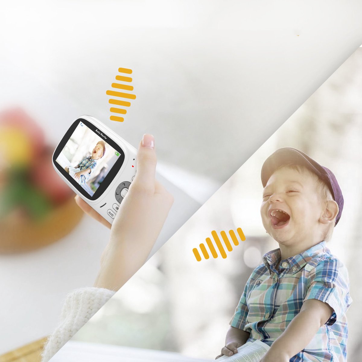 BOIFUN VB609 Babyfoon met Camera - Baby Monitor met HD- Camera voor binnen - Nachtzicht - Babyphone met Temperatuurweergave - 3,2 "LCD VOX-video - Baby Monitor - Live-nachtmodus Draadloos - Wit thumbnail 3