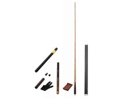 57-Inch Jointed Snookerkeu met Verlengstang en 0,37-Inch Leren Punt, 19 Oz Poolstok voor Professioneel Gebruik, Geschikt voor Pooltafels Thuis, Bars Of Kantoren, Inclusief Aluminium Draagtas