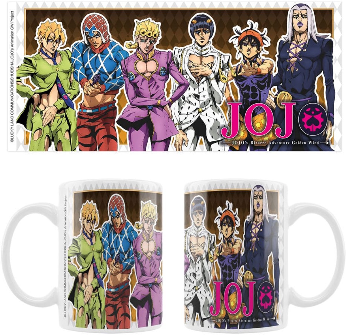 Sakami Merchandise JoJo´s Bizarre Adventure Part 5: Golden Wind Ceramic Mok / Beker Main Characters Cups & Mok / Bekers