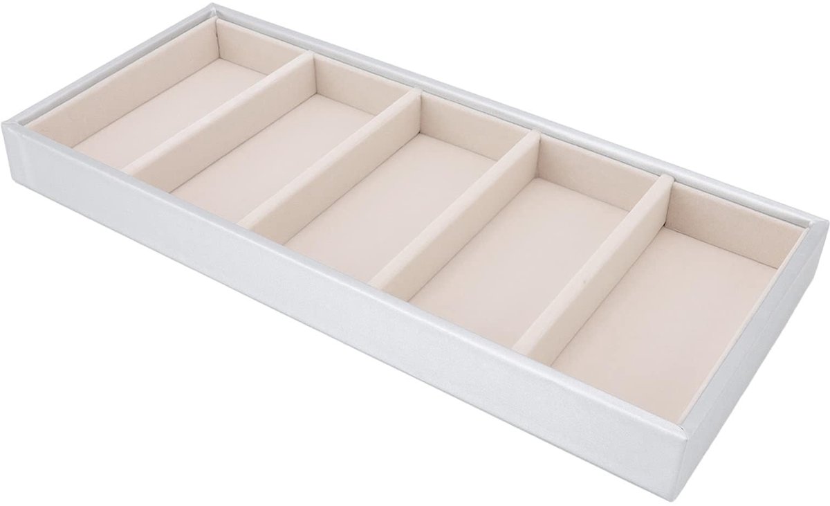 Fluwelen Glazen Doos Lade, Stapelbare Glazen Display Lade Sieraden Organizer Trays voor Bril en Horloge Houder Organizer Tray(Grijs)