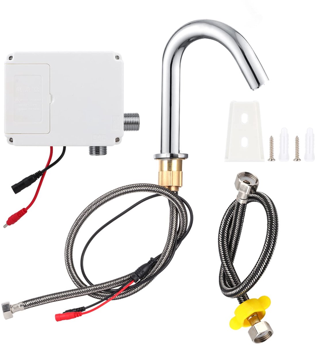 G1/2 inch draad automatische kraan, automatische inductiesensor waterkraan, infraroodsensor kraan, slimme contactloze enkele koudwaterkraan met bedieningskast voor (model met lage