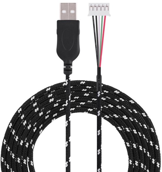 Câble de remplacement USB pour souris Steelseries Kana, 2,2 m (noir+orange)