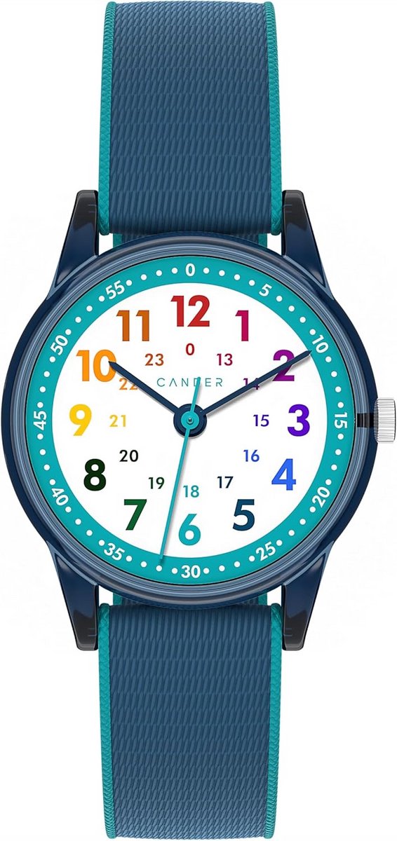 Kindhorloge Analoog met Klittenband Polshorloge voor Meisjes en Jongens Blauw 3 ATM Waterdicht