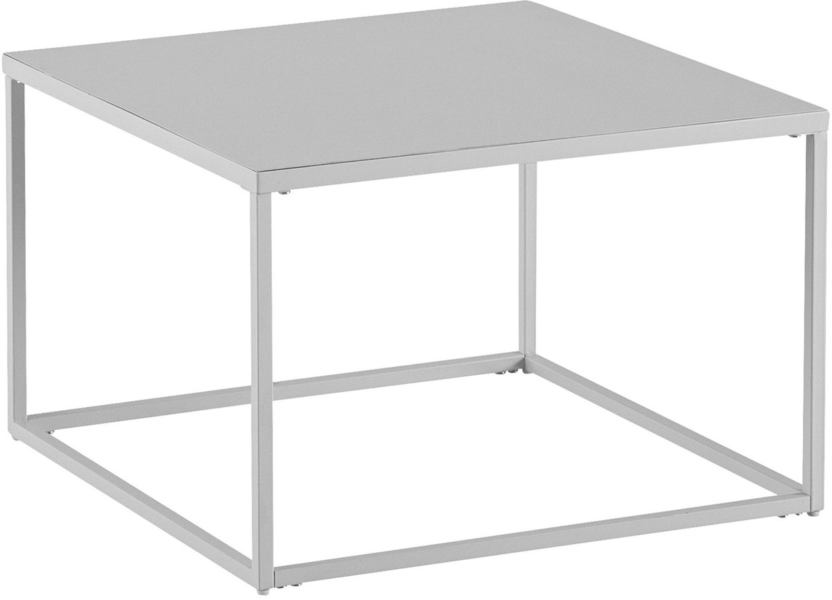 salontafel 60x60x40 cm metaal woonkamertafel industrieel wit, salontafel vierkant, salontafel salontafel staal, bijzettafel vierkant