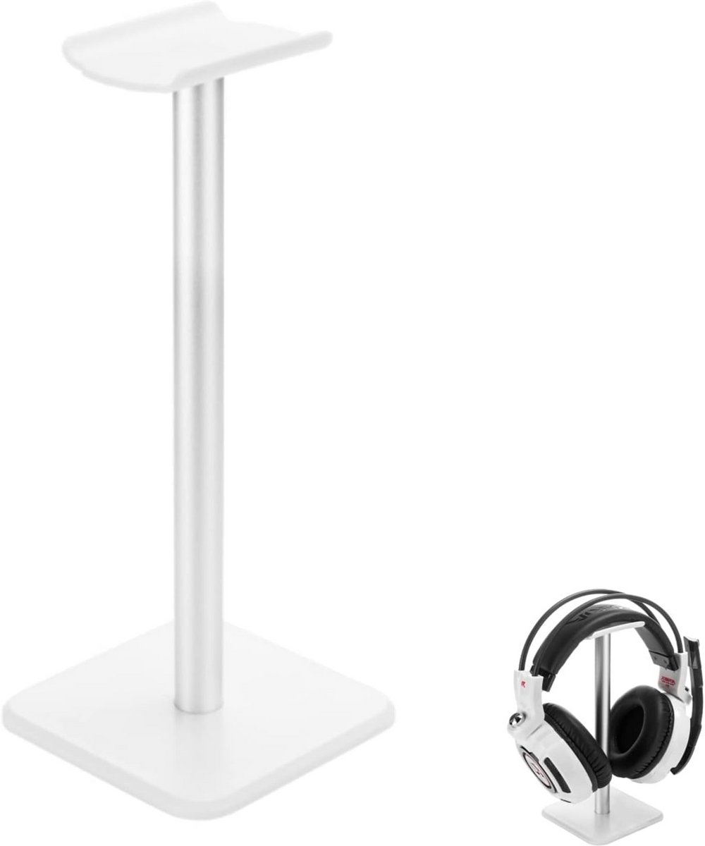 Universele Hoofdtelefoon Standaard - Oog voor Gaming Headsets en Meer - Zilver Wit
