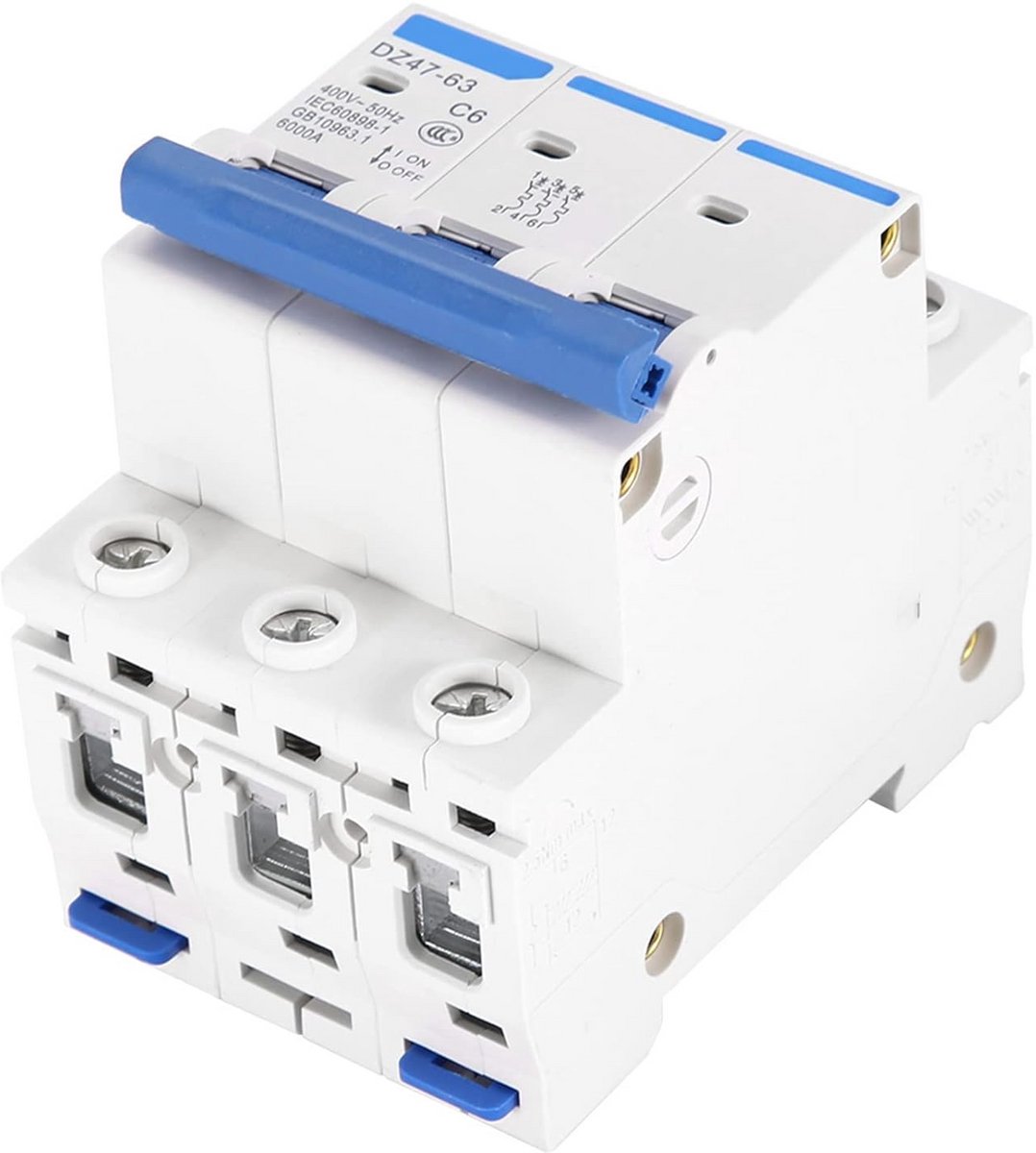 3-Polige Miniatuurstroomonderbreker 16A voor DC Systemen en Zonnepanelen