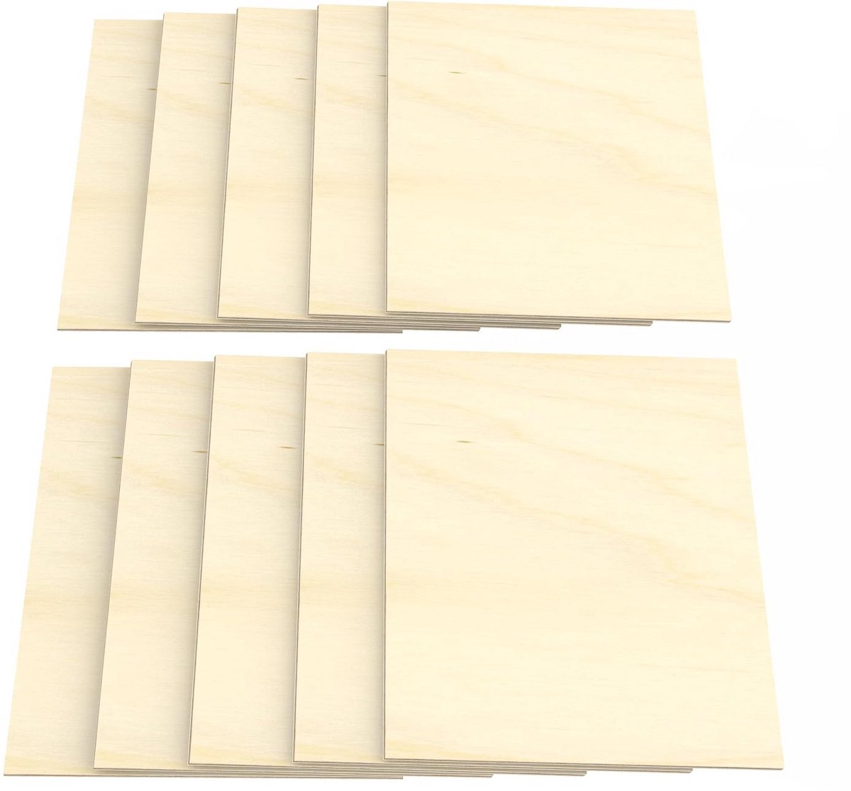 10x Multiplex Platen Berken Hout A4 5mm Dik voor Knutselen, Figuurzagen en Modelbouw
