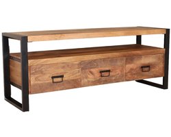 TV meubel industrieel mangohout Ilse 150cm tv kast duurzaam mango massief hout tv-meubel