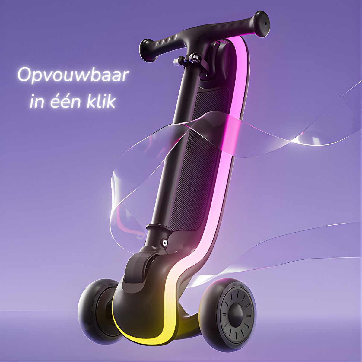 GoudenGracht Kinderstep 2026 - Volledig LED verlichting - 20 Lichtstanden - Step - Kinderstep 3 Wielen - Van 3 tot 8 jaar - Verstelbaar Stuur 60-85 cm - Opvouwbaar — afbeelding 5