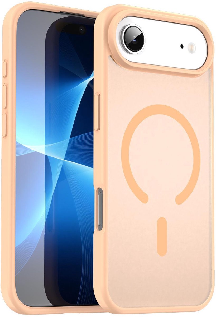 Mobigear Hoesje geschikt voor Apple iPhone Air MagSafe Telefoonhoesje Hardcase | Mobigear Shockproof Backcover | Geschikt voor MagSafe | Geschikt voor Draadloos Opladen met Magnetische Ring | Geschikt voor MagSafe Case - Rouge Powder | Roze