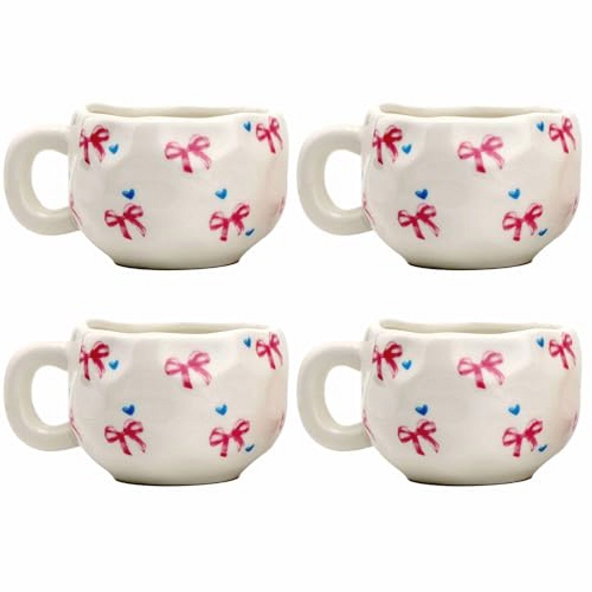 Handgemaakte keramische koffiemokken set van 4