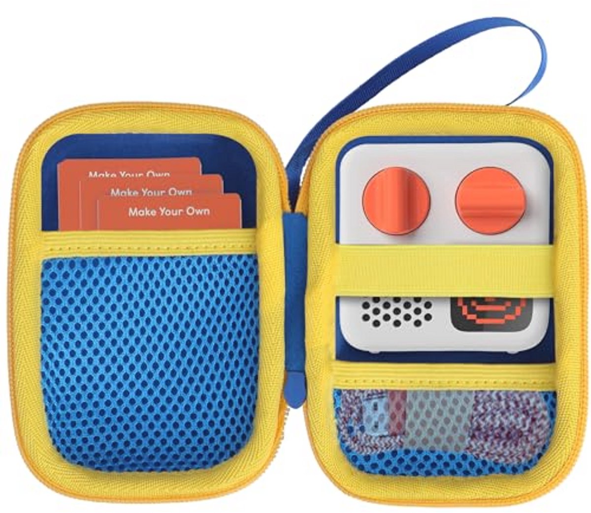 Harde Beschermcase voor Mini Kinderaudioplayer - Blauwe en Gele Kleur