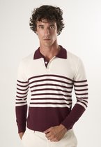 Felix Hardy Gebreide Polo Trui - Polo Kraag - Sweater Polo Shirt %100 Katoen Heren Bordeaux - M