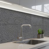 Keuken achterwand 200x80 cm - Spatscherm zelfklevend Grijs - Muur - Scheuren - Muurbeschermer - Spatwand fornuis