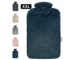 Ølav North - XXL Kruik met Nordic Fur hoes - Incl geschenkverpakking - Tot 8 uur warmte - Heerlijk zacht - Warmwaterkruik - 3.4 liter – Fjord Blue - Cadeau voor haar, vrouw, vriendin