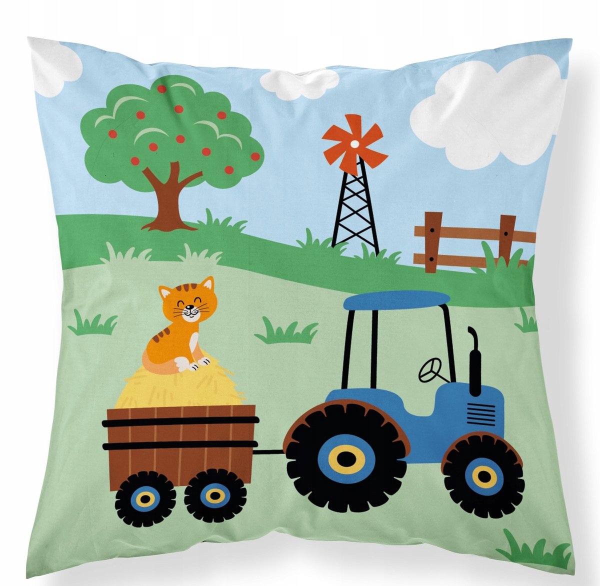 Katoenen Kussensloop 40x40cm - Tractor & Boerderij Thema