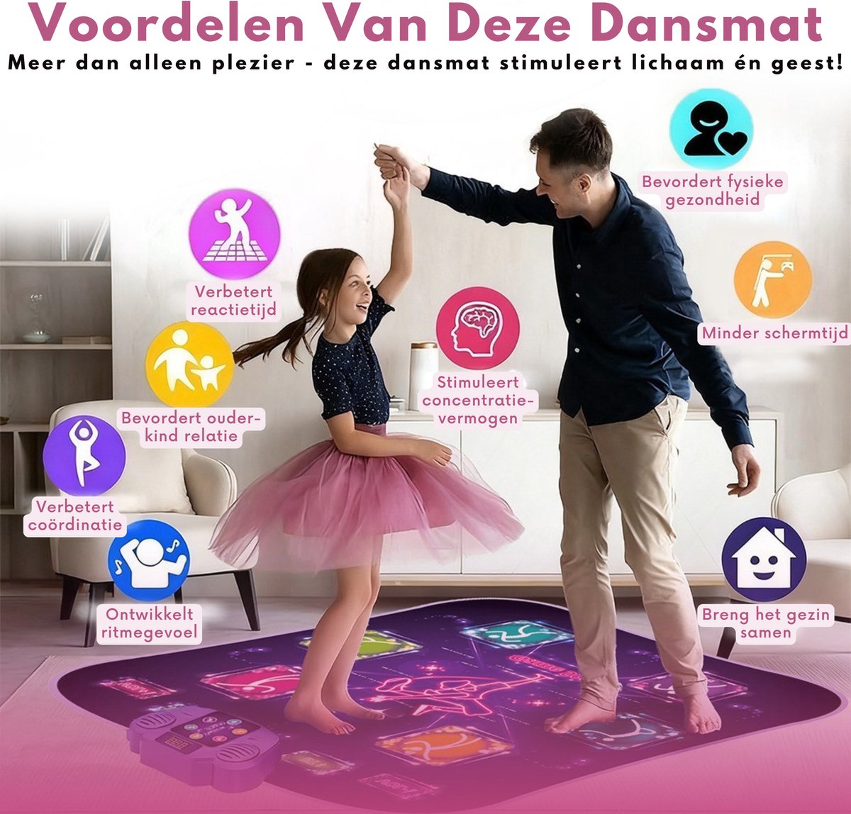 Pumpify Dansmat – Muziekmat – Speelmat – Educatief Bewegingsspel – Dansmat Voor Meisjes – 15 Verschillende Levels – Bluetooth – Antislip Onderkant – Speelgoedboek – Speelgoed – 3 Jaar – 4 Jaar – 5 Jaar – 6 Jaar – 7 Jaar – 8 Jaar – 9 Jaar – 10 Jaar — afbeelding 6