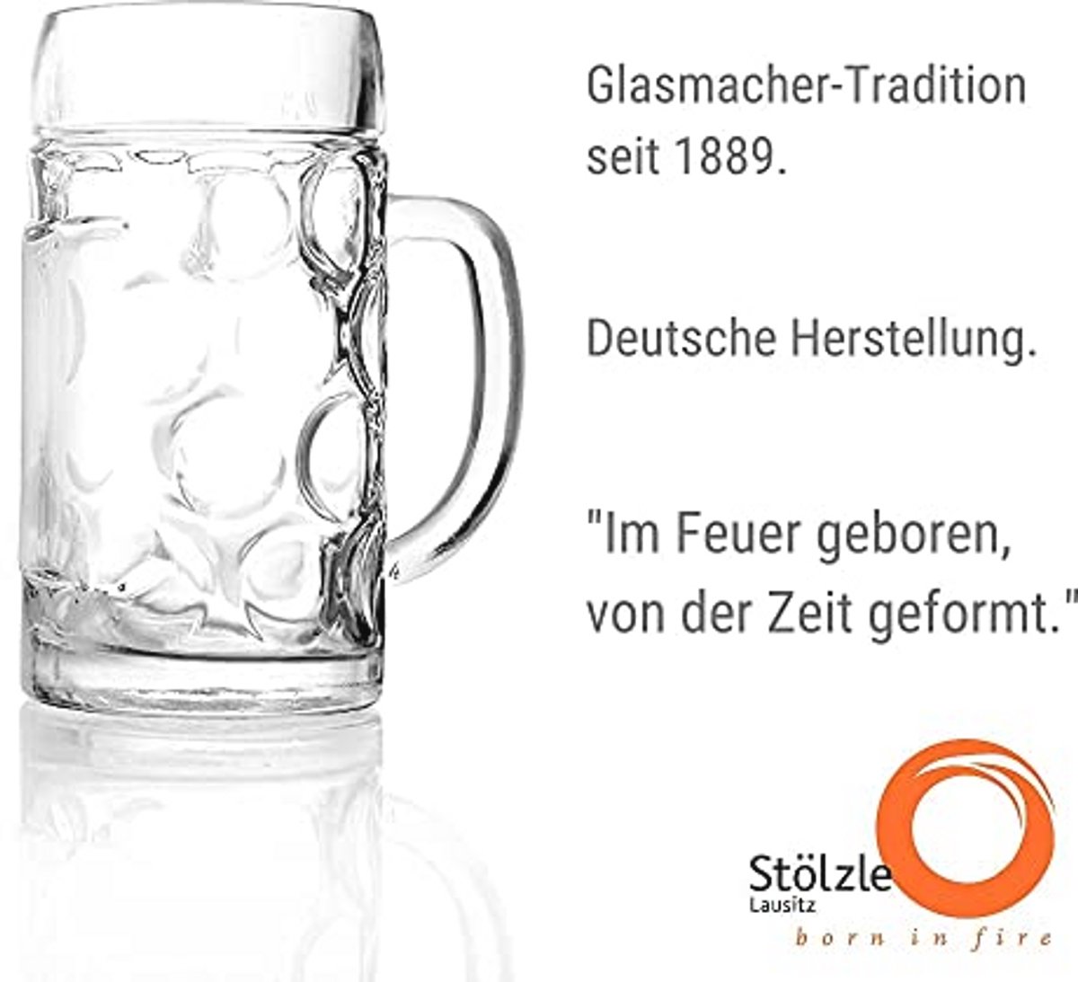 Set van 2 Bierpullen van 1 Liter - Stabiele Bierglazen van Soda Limeglas, Vaatwasmachinebestendig