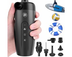 Best Active Draagbare Elektrische SUP Pomp - 20 PSI - 12V - Draadloos & Automatisch - USB-C Oplaadbaar - Opblazen & Leeglopen - 6,2 x 6,2x 15,6 cm - Met 6 Ventieladapters