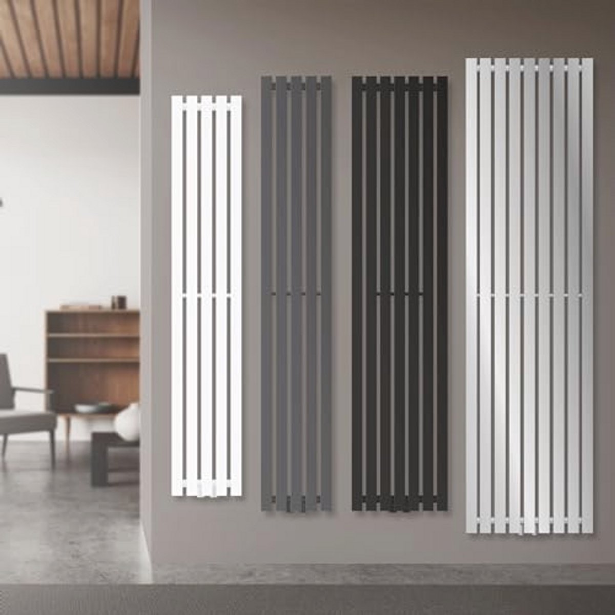 Design paneelradiator 260 x 1600 mm - wit - handdoekverwarmer - badkamerradiator