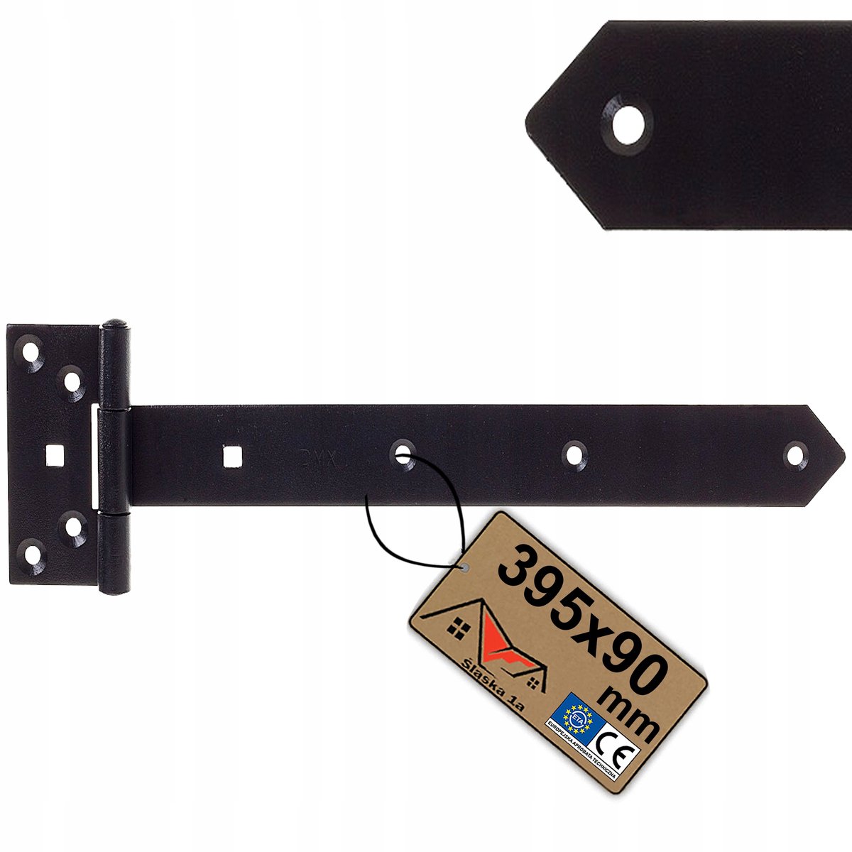 Zwarte Decoratieve Scharnier 395x90mm voor Poorten, Deuren & Ramen