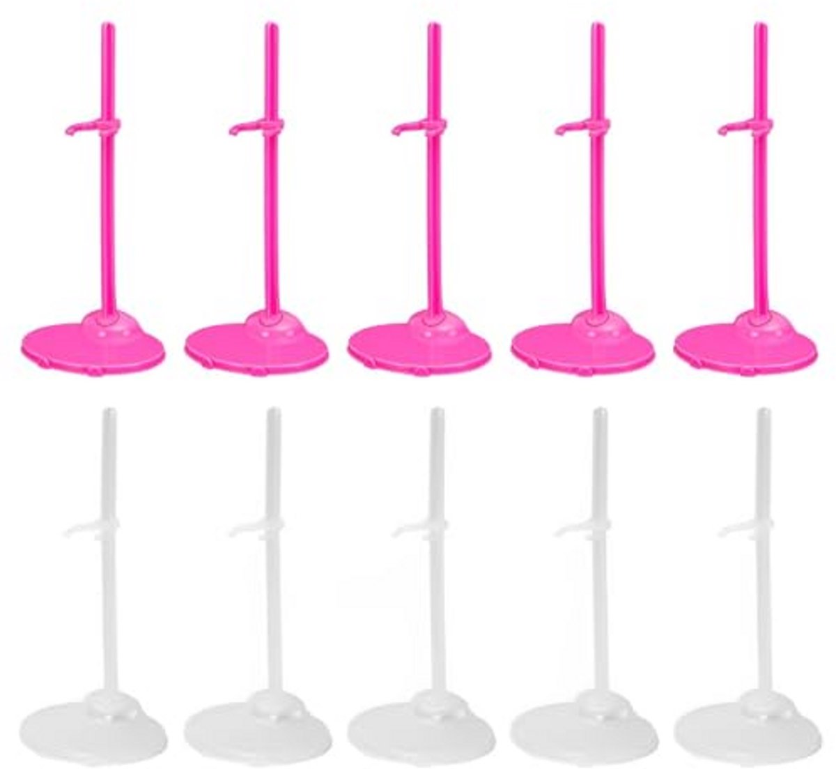 Poppenstandaard voor Poppen van 28 tot 33 cm - 10 Stuks, Transparant en Meerkleurig