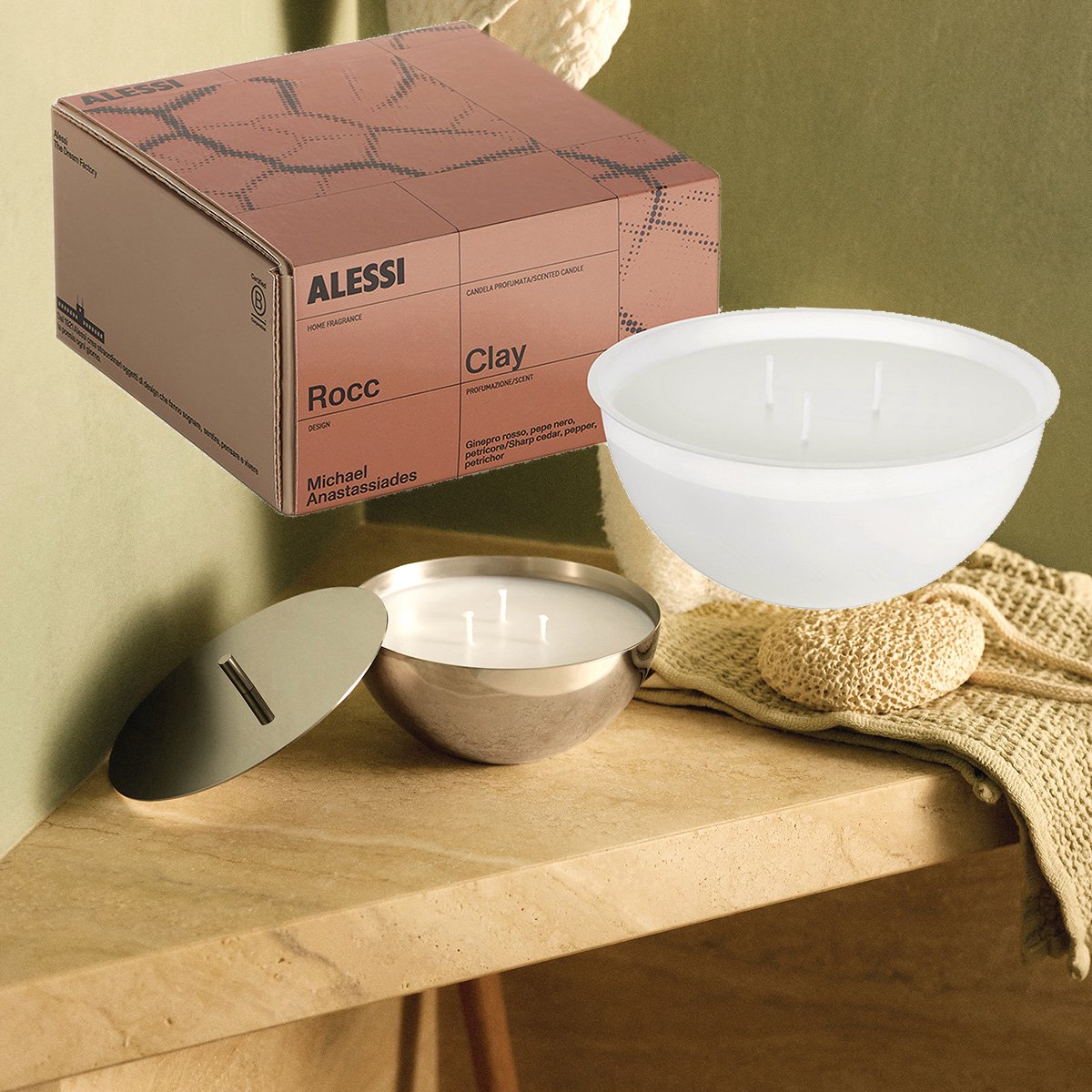 Alessi Rocc-Set-Small-Clay-Geurkaars-mét-Container