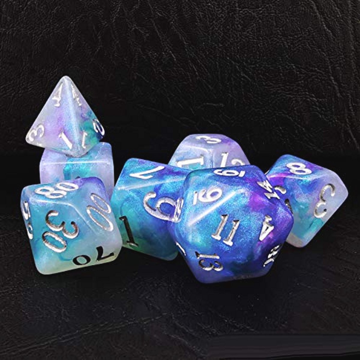 Polyhedral RPG Dobbelsteenset van 7 Stukken - Magische Steen Dobbelstenen